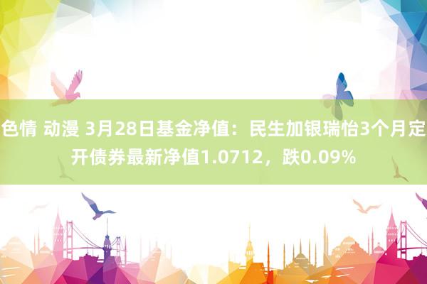 色情 动漫 3月28日基金净值：民生加银瑞怡3个月定开债券最新净值1.0712，跌0.09%