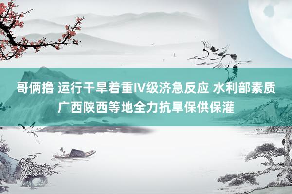 哥俩撸 运行干旱着重Ⅳ级济急反应 水利部素质广西陕西等地全力抗旱保供保灌