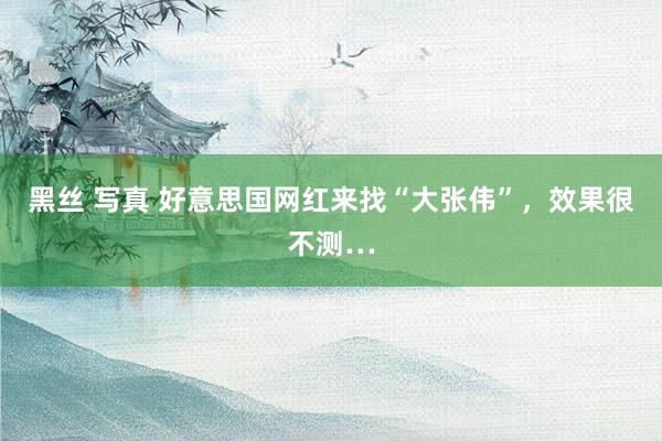 黑丝 写真 好意思国网红来找“大张伟”，效果很不测…